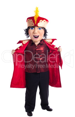 King mascot costume undress isolated