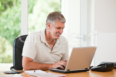 Man working on his laptop