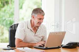 Man working on his laptop