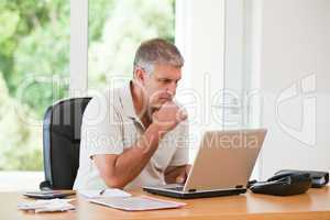 Man working on his laptop