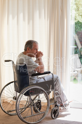 Senior man in his wheelchair