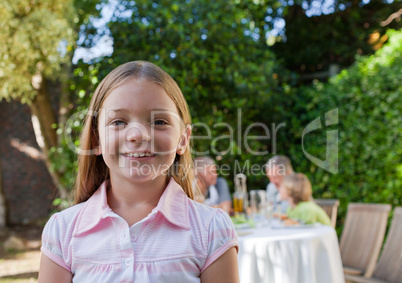 Little girl looking at the camera