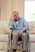 Senior man in his wheelchair