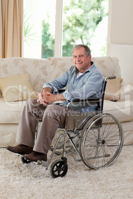 Senior man in his wheelchair