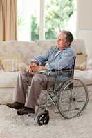 Senior man in his wheelchair