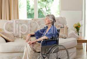 Retired woman in her wheelchair