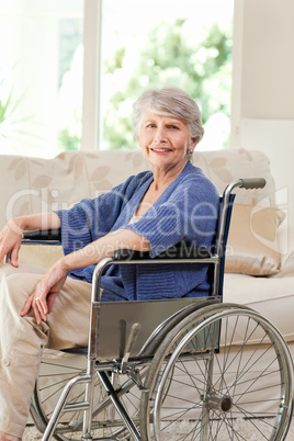 Retired woman in her wheelchair