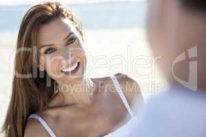 Man & Woman Couple Laughing on Beach