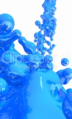 Blue Liquid on white background - 02