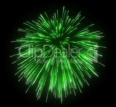Celebration: green festive fireworks