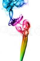 Colorful Abstract fume swirls on white