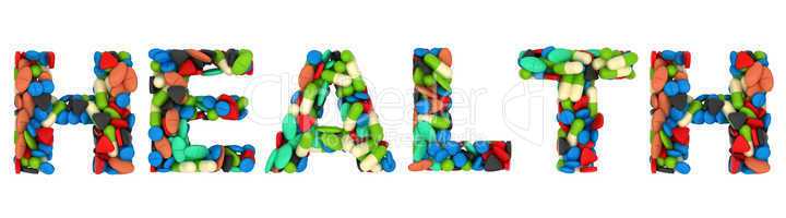 Medical font Health pills word