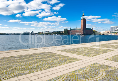Stockholm city hall and quayside
