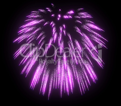 Lilac festive fireworks at night