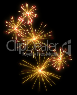 Yellow festive fireworks at night