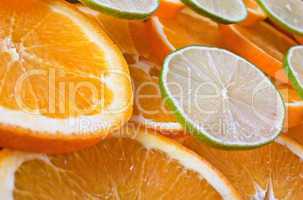 Background made from orange and lime slices