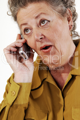 Senior woman on the cell phone.