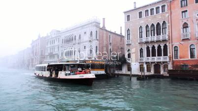 Sail in Venice channel and street passenger vessel