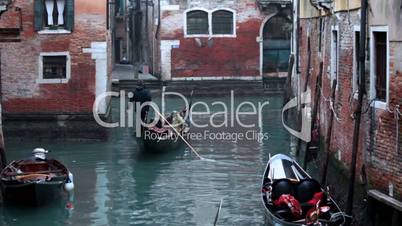 Gondola in small Venice channel