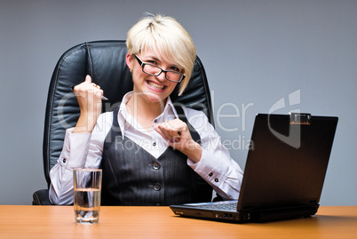 Businesswoman with laptop