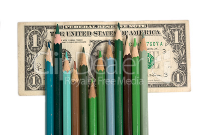 pencils and money