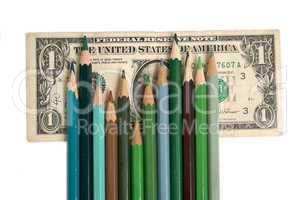 pencils and money