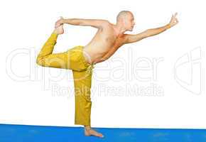 Yoga. Man in natarja asana position