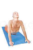 Yoga. Man in bhujanga asana position