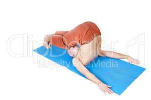 Yoga. Man in  asana , isolated on white