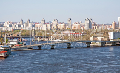 Kiev cityscape with bridge