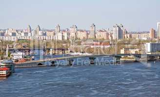 Kiev cityscape with bridge