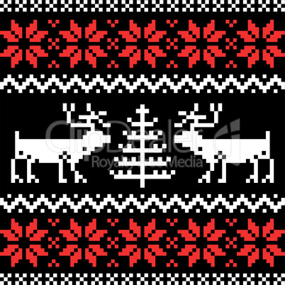 Nordic pattern on black