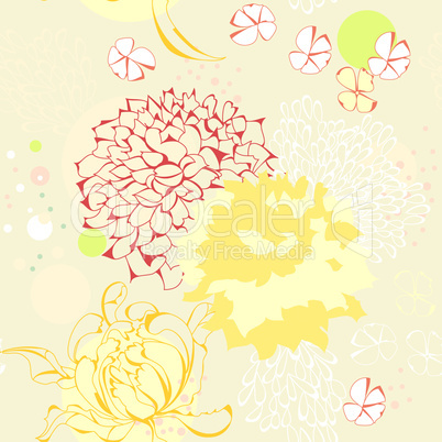 Seamless wallpaper with floral element