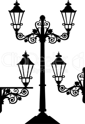 Vector retro street light