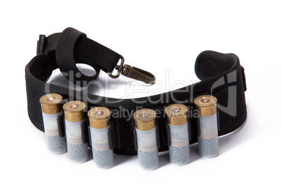 The image of the hunting cartridges, isolated, on a white backgr