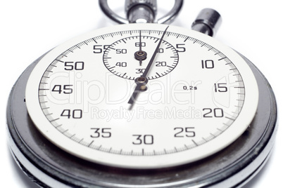 The image of a stop watch counting the seconds, isolated, on a w