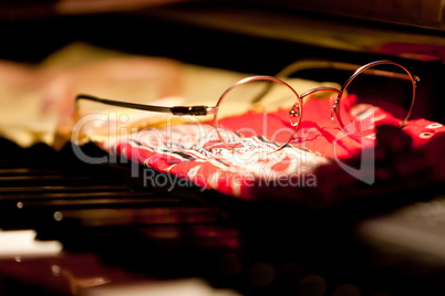 Glasses on a keyboard