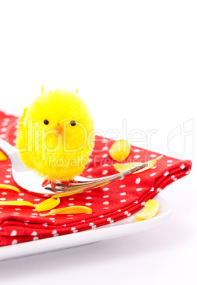 Ostergedeck mit Küken / easter place setting with biddy