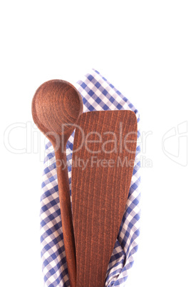 Küchentuch und Kochlöffel / dishtowel and wooden spoon