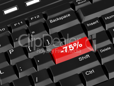 Keyboard - with a  seventy five percent