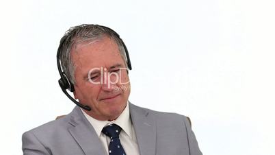 Mann mit Headset