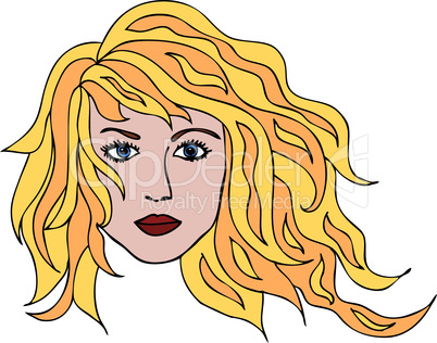 blonde Frau Porträt Illustration