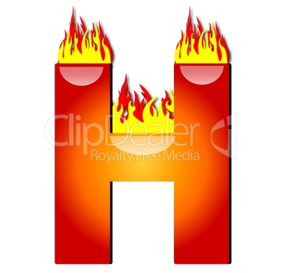 brennender Buchstabe H