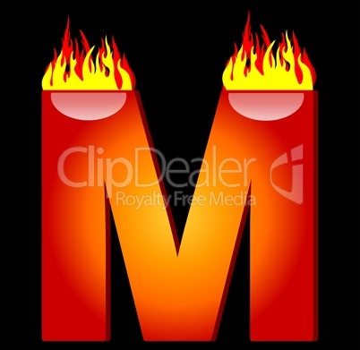 brennender Buchstabe M
