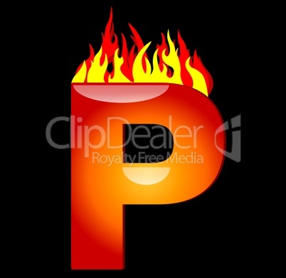 brennender Buchstabe P