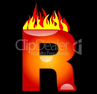 brennender Buchstabe R