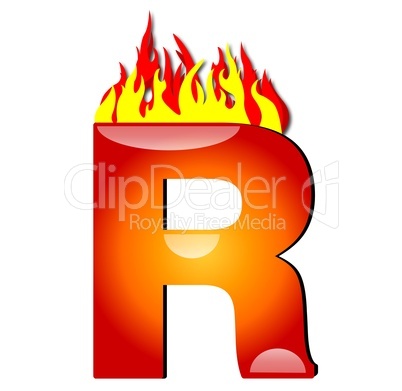 brennender Buchstabe R