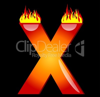 brennender Buchstabe X