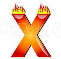 brennender Buchstabe X