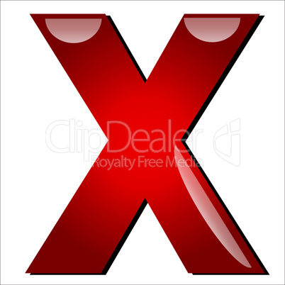 reflektierender Buchstabe X reflektierender Buchstabe X